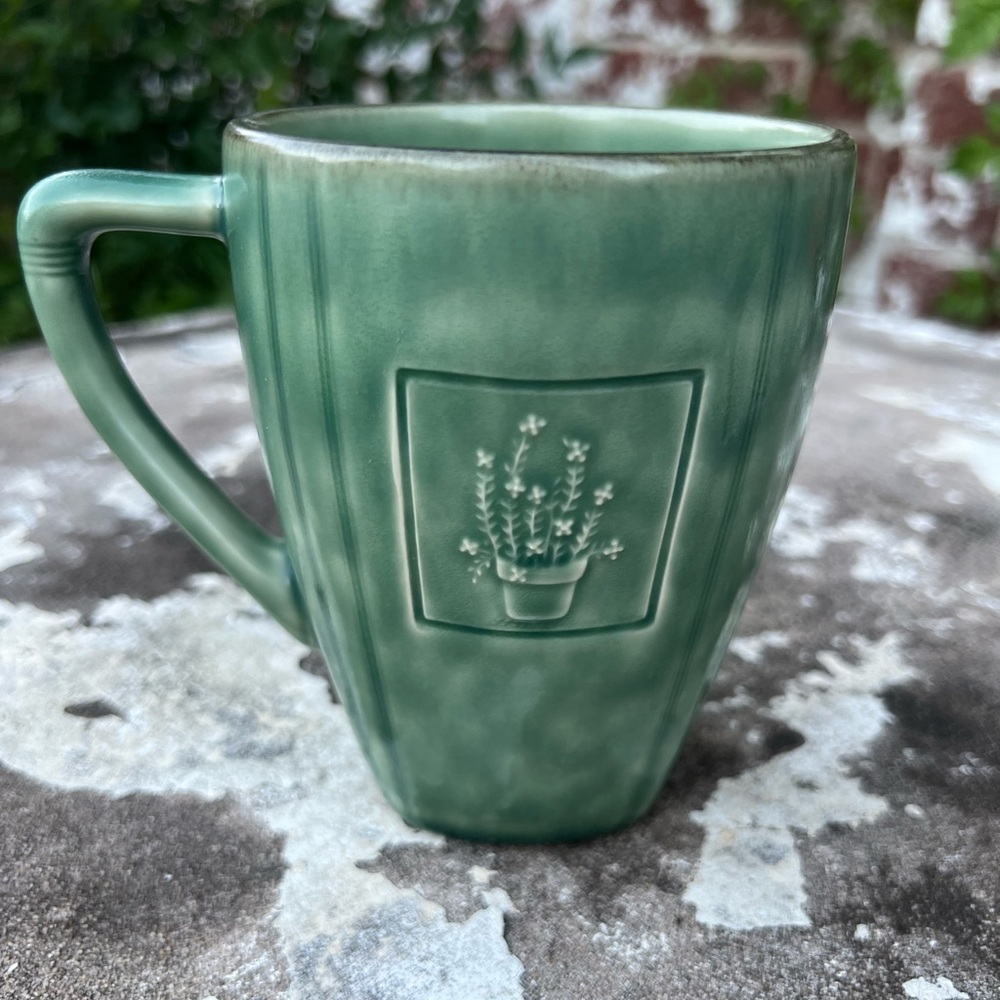 Pfaltzgraff Naturewood Serenity Green Mug Cup 4 3/4" H EXCELLENT